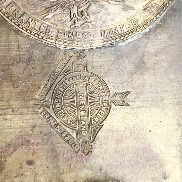 CADILLAC V12  belt buckle vintage brass England Bay State Jewelry Patina‎ - Picture 5 of 8